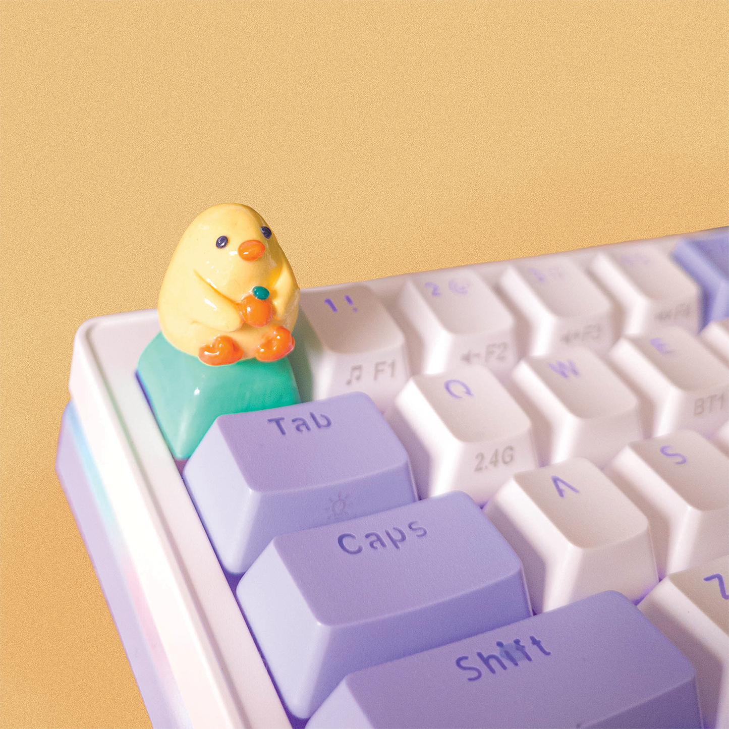 Orange Loving Chick Artisan Keycap