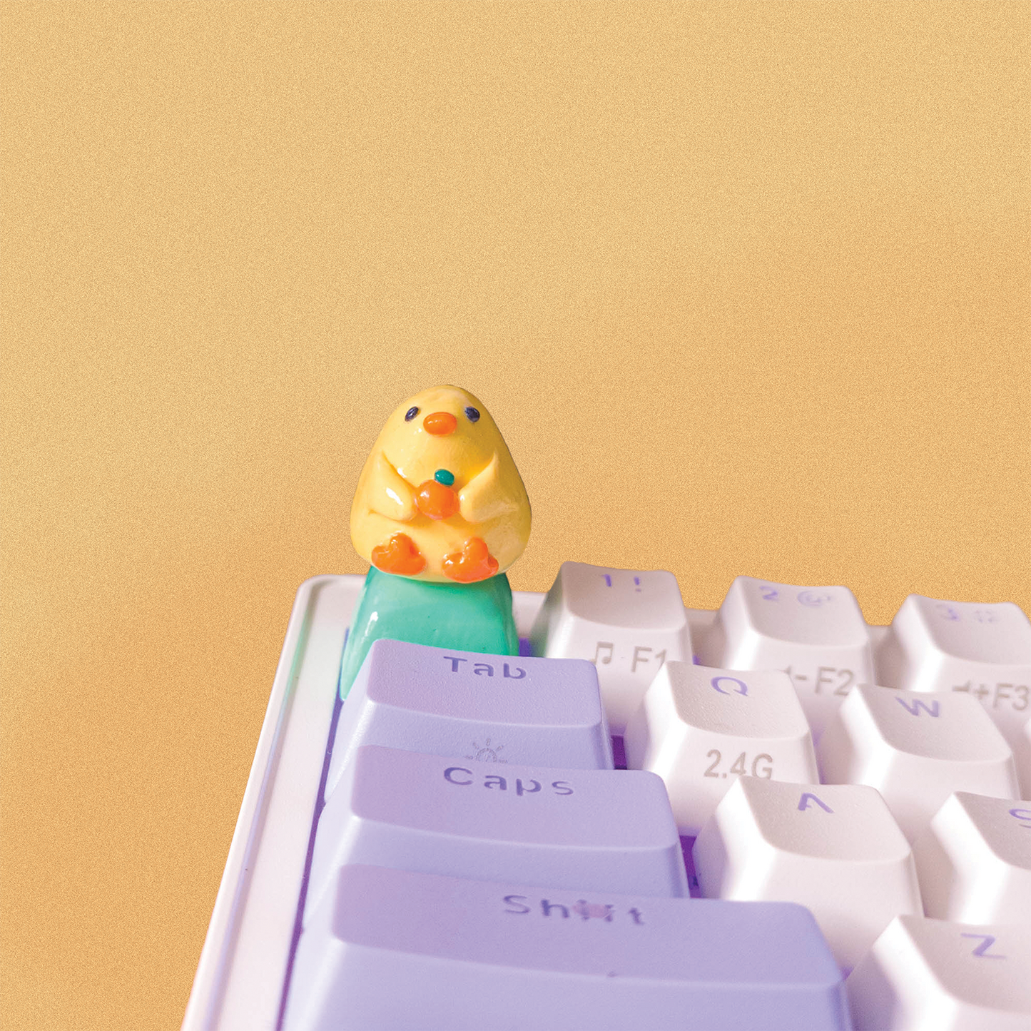 Orange Loving Chick Artisan Keycap