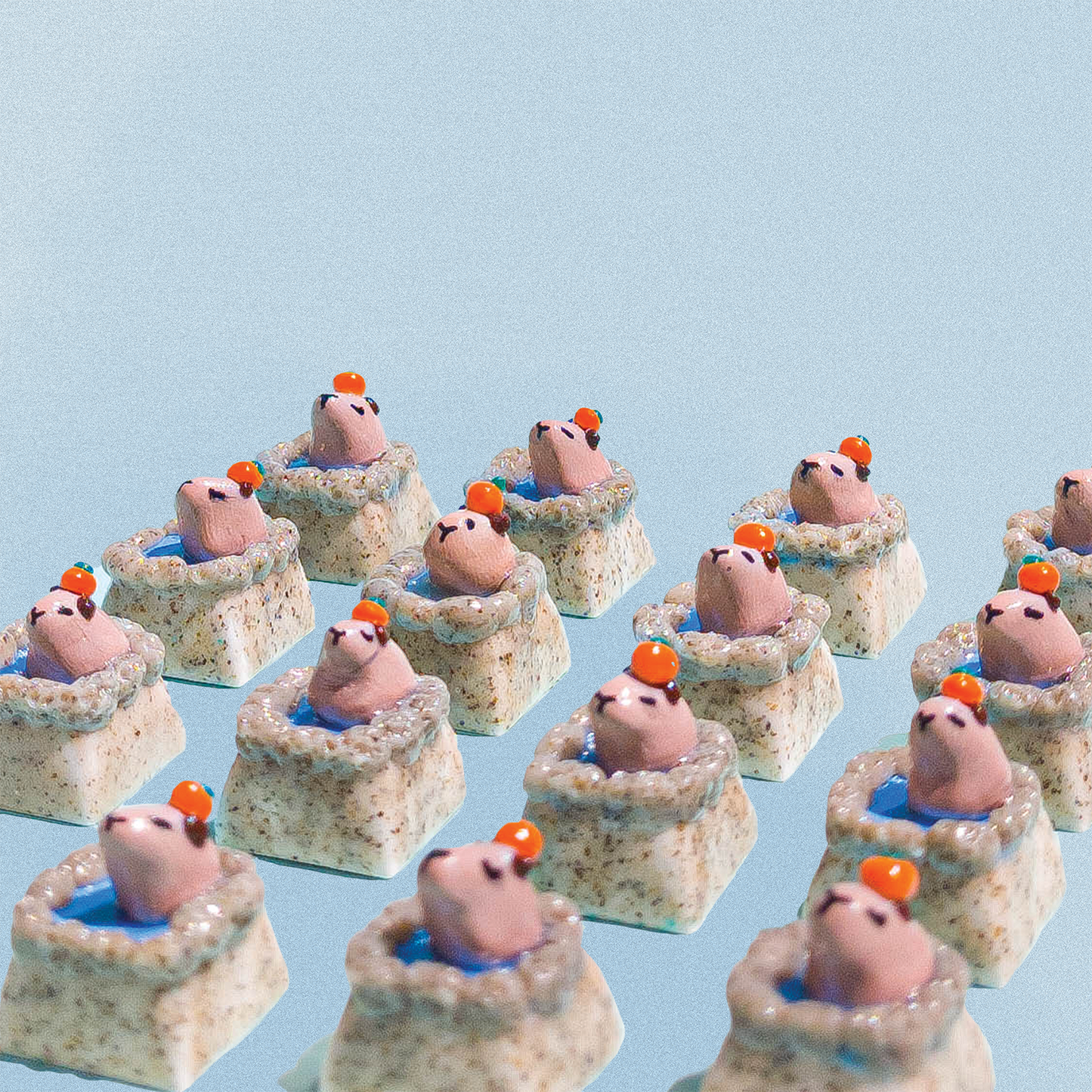 Relaxing Capybara in Onsen Artisan Keycap