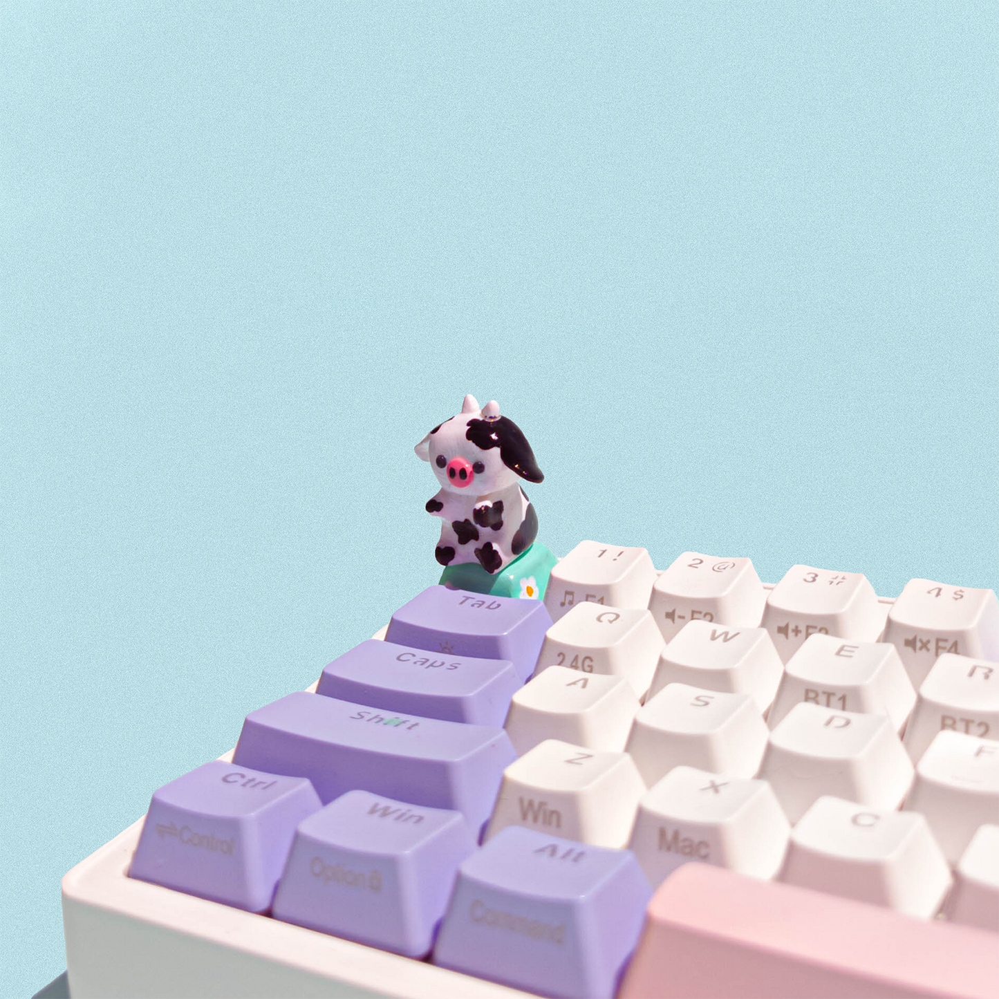 Daisy Fields Cow Artisan Keycap