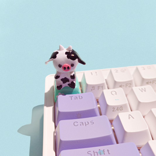 Daisy Fields Cow Artisan Keycap