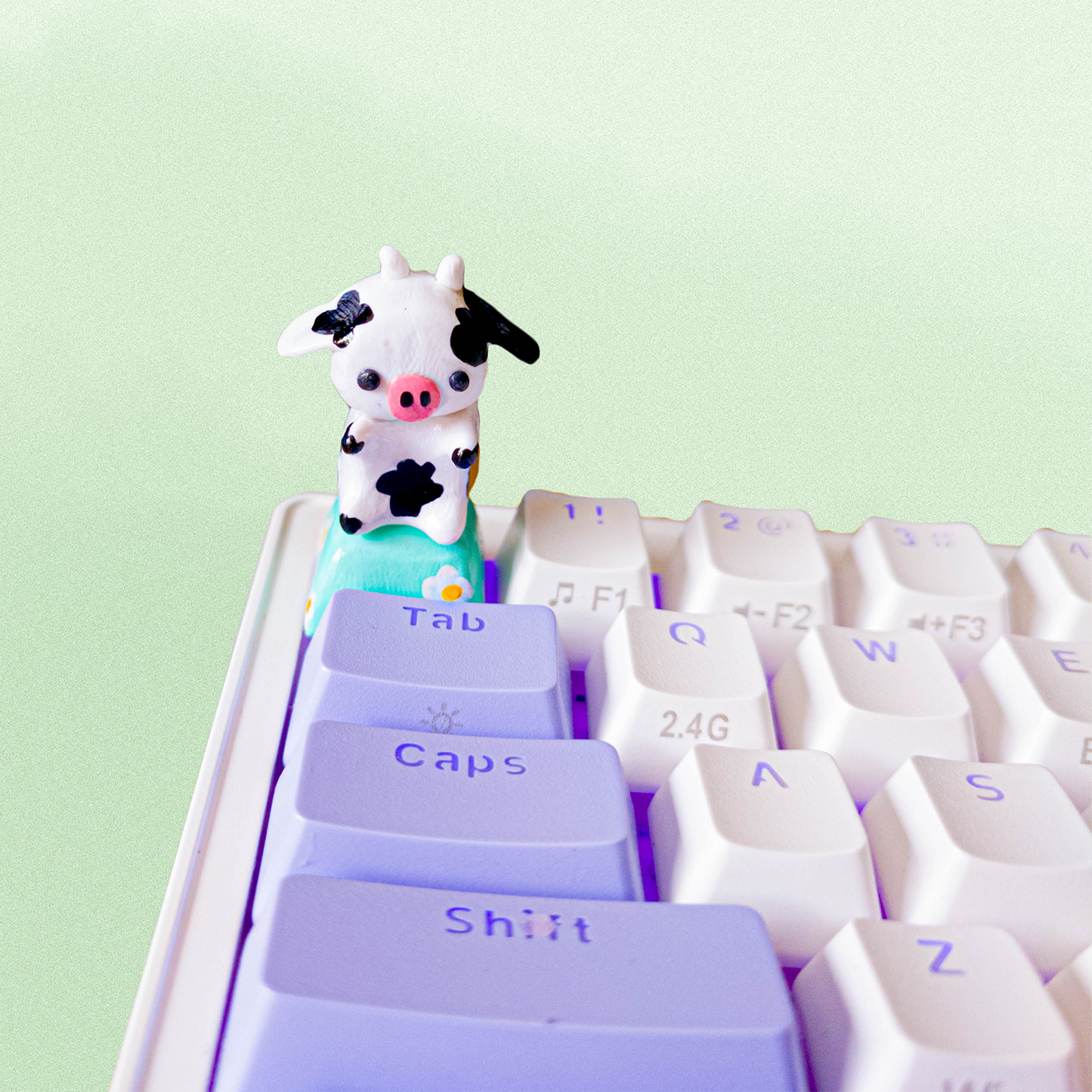 Daisy Fields Cow Artisan Keycap