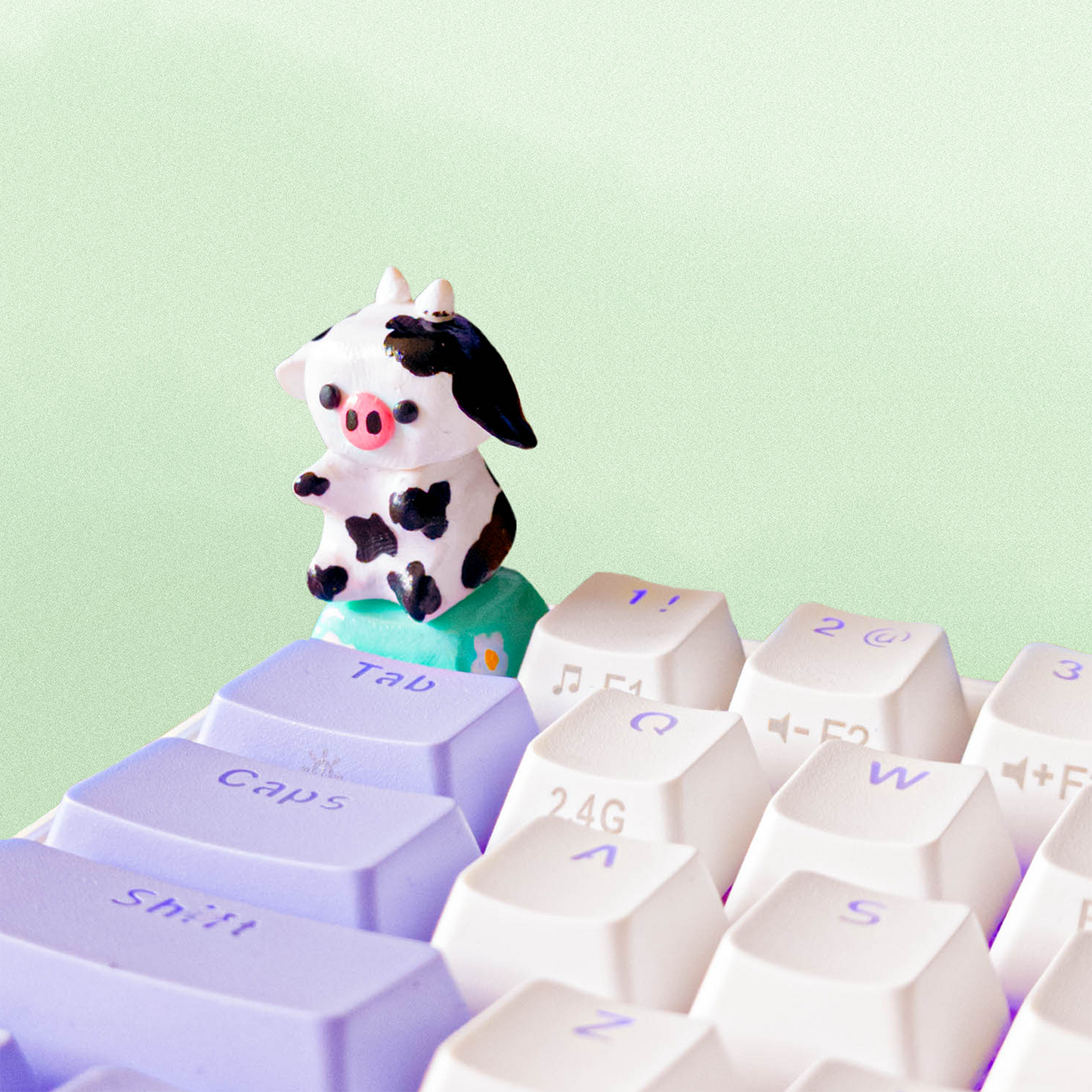 Daisy Fields Cow Artisan Keycap