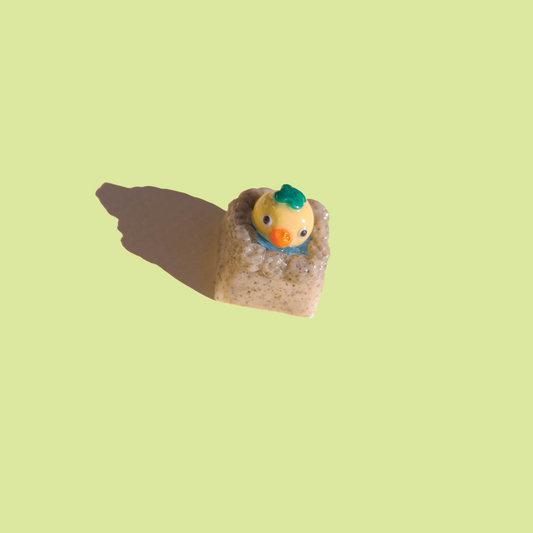 Relaxing Chicky in Onsen Artisan Keycap