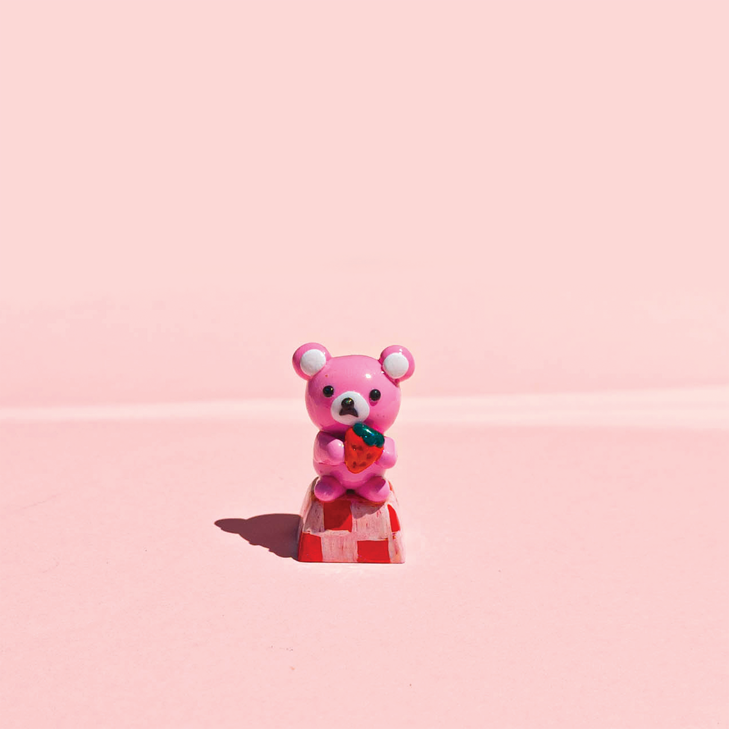 Berry Pink Picnic Bear Artisan Keycap