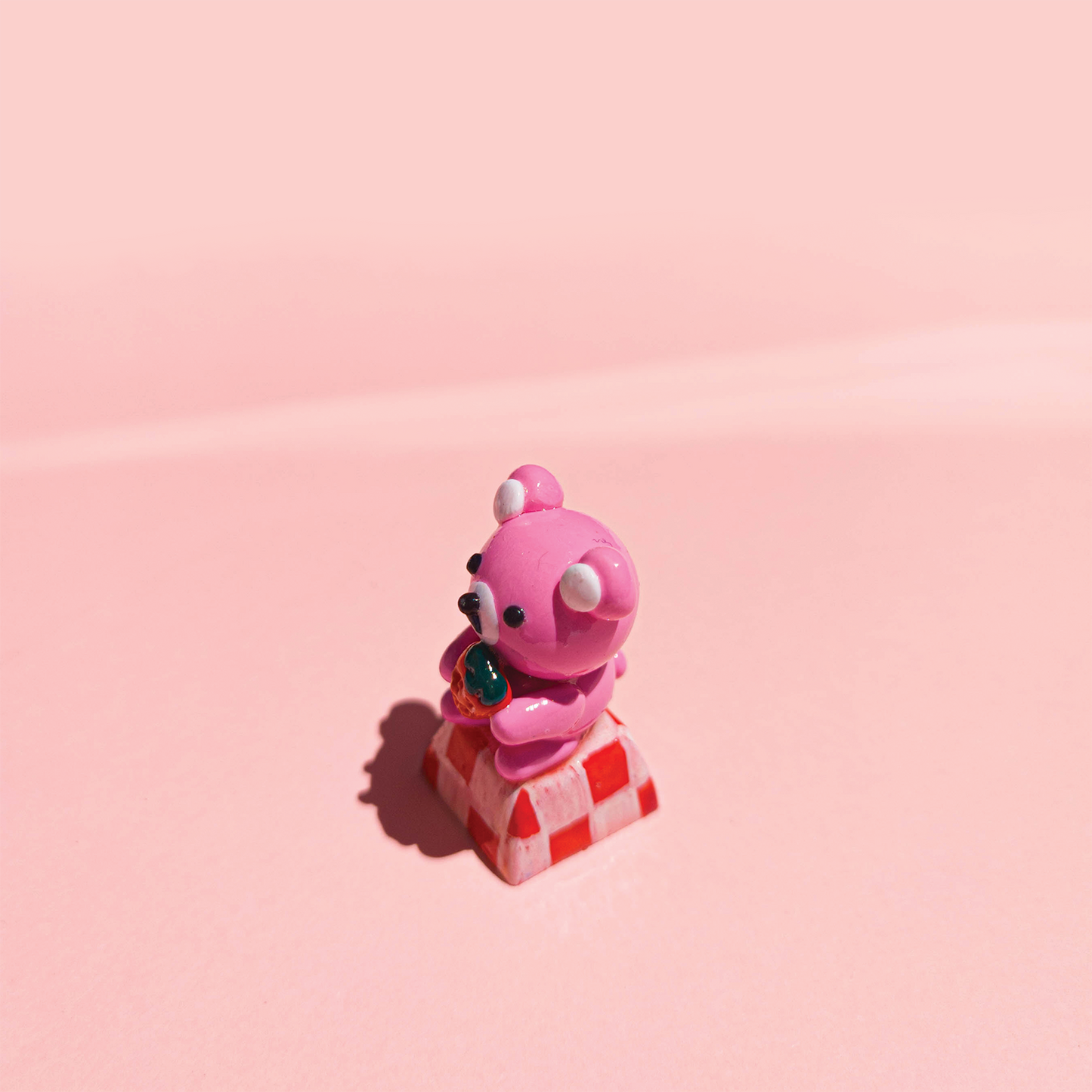 Berry Pink Picnic Bear Artisan Keycap