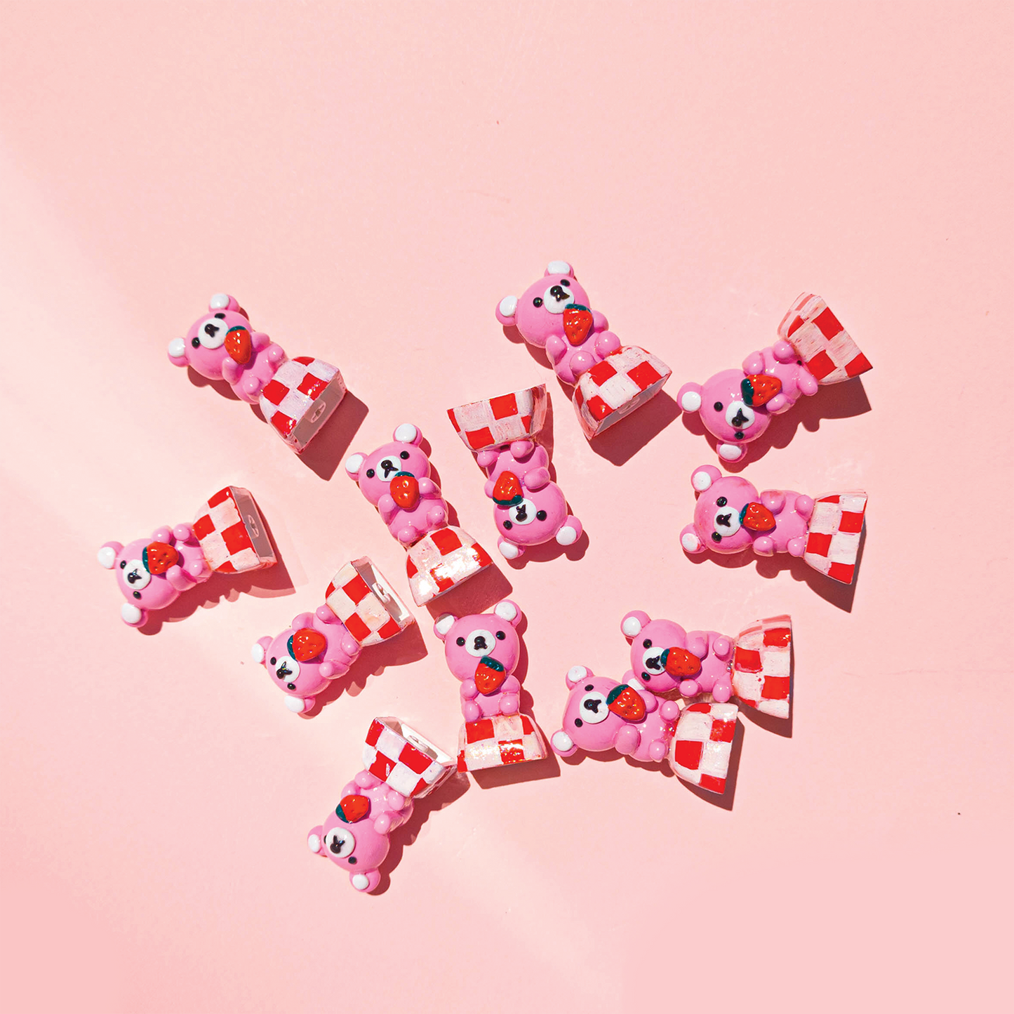 Berry Pink Picnic Bear Artisan Keycap